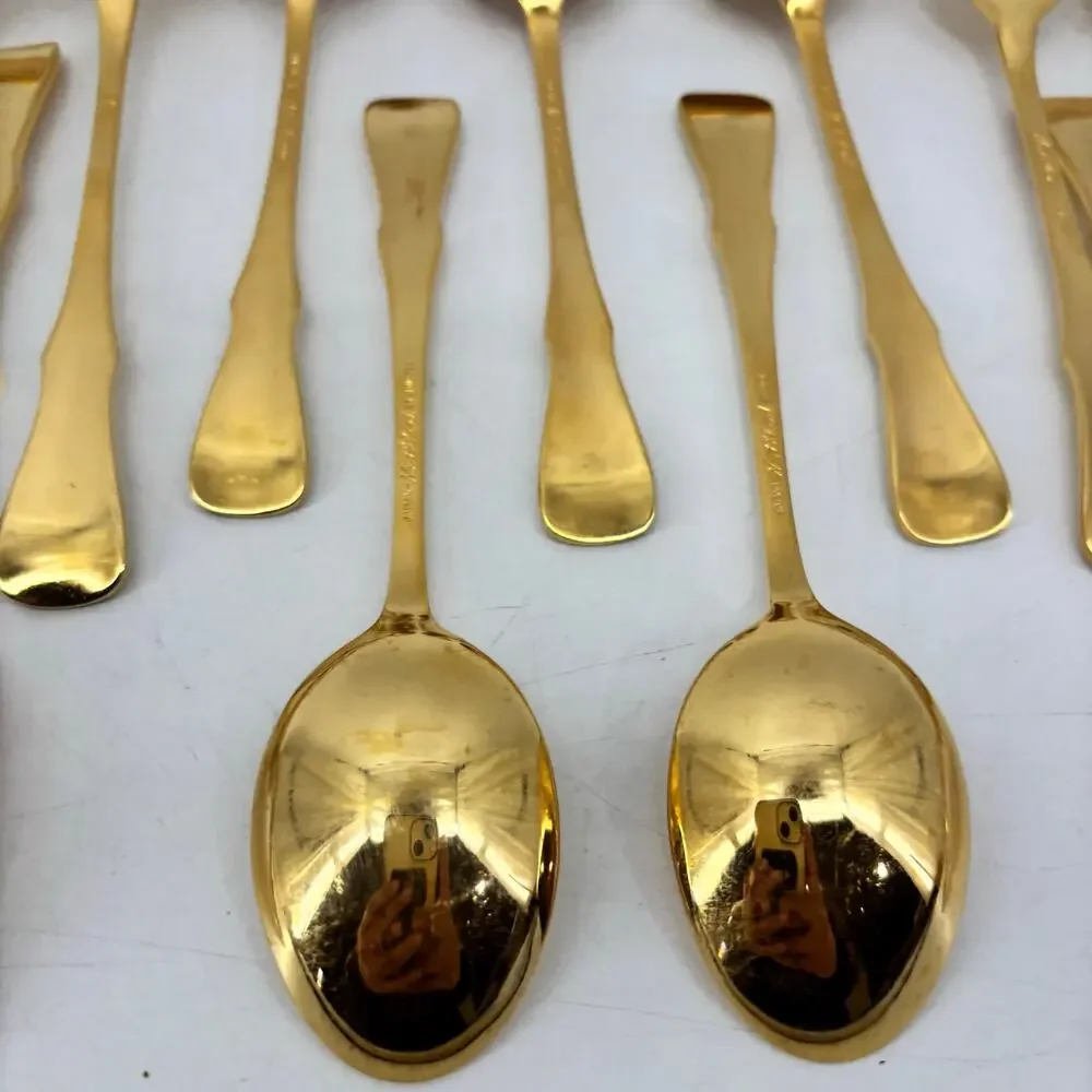 Northland Stainless Gold Spoons Forks Japan 18 Pcs Cottagecore